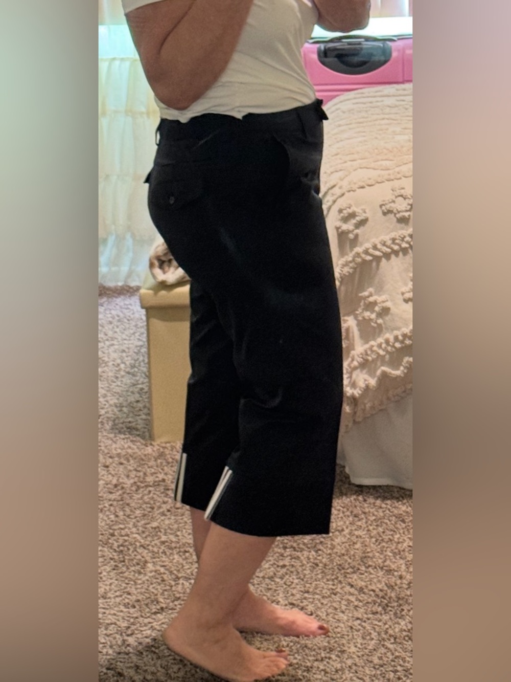 Adidas women’s Black Cropped Chinos